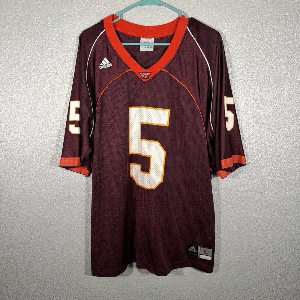 VTG Adidas Virginia Tech Hokies #5 Football Jersey Mens Large Maroon